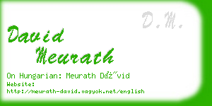 david meurath business card